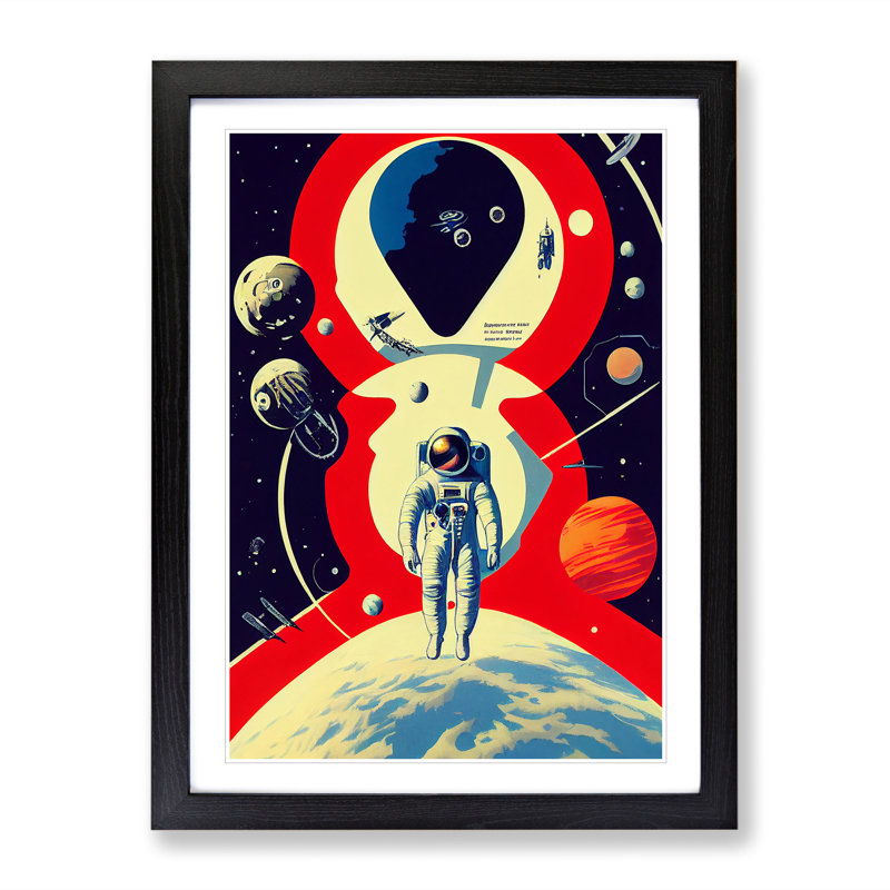 Chief Astronaut - Single Picture Frame Print, Black, 64cm H x 46cm W x 2cm D