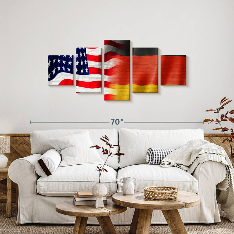 American And German Flag, 24" H x 55" W