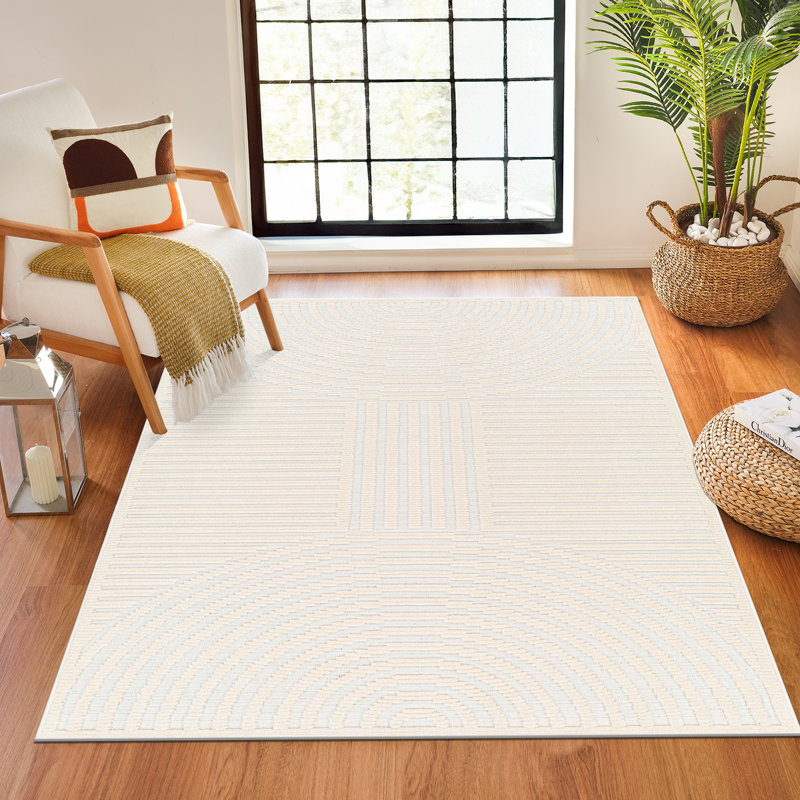 Machine Washable White_LYA2315, Rectangle 152 x 218 cm, Striped