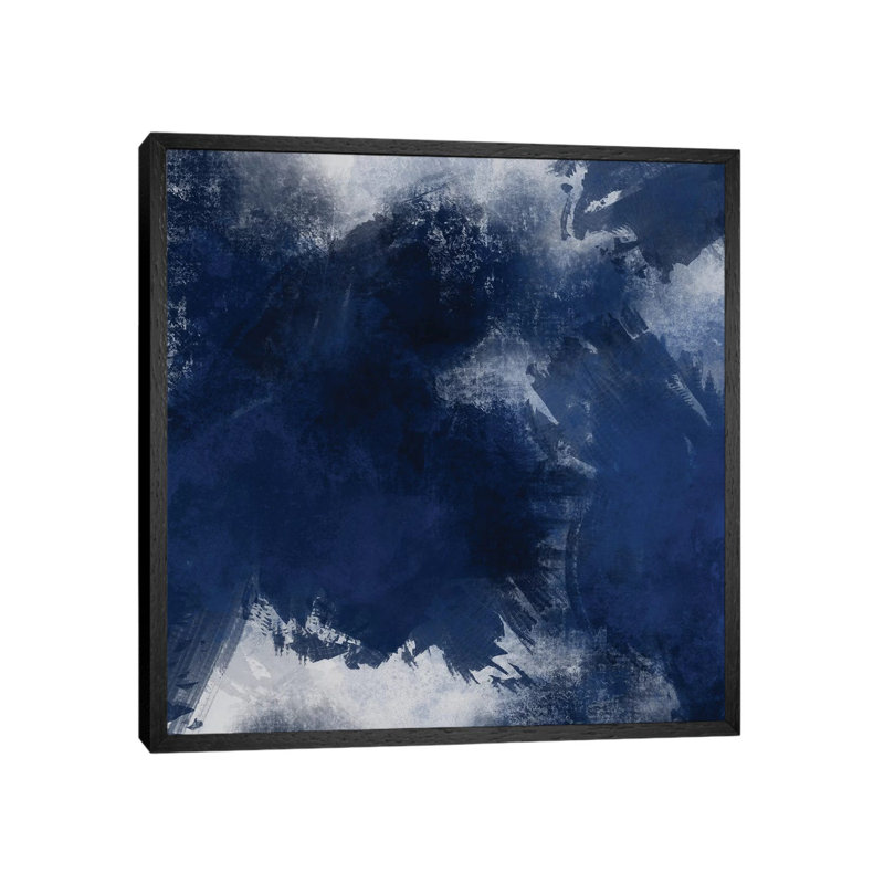 Super Splash I by Marcus Prime - Painting on Canvas, 45.72cm H x 45.72cm W x 3.81cm D, Black Framed