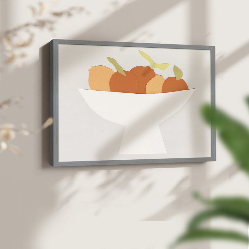 Sumo Citrus I -Framed Print - Restickable, Gray, 16" H x 20" W