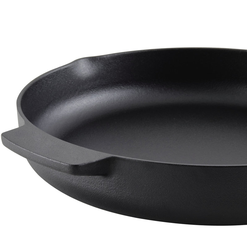 KitchenAid Seasoned Cast Iron Induction Frying Pan / Skillet, 12 Inch, Cast Iron Black