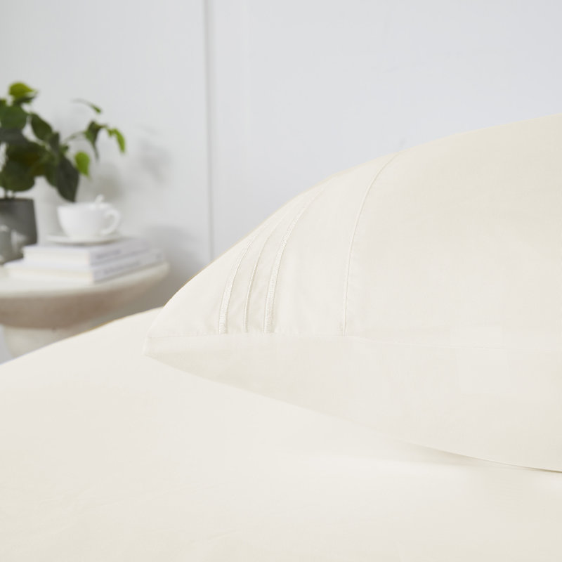 Luxury Embroidered Ultra Soft Microfiber Pillowcases (2-Pack) by Sweet Home Collection®, Standard Pillowcase , Ivory