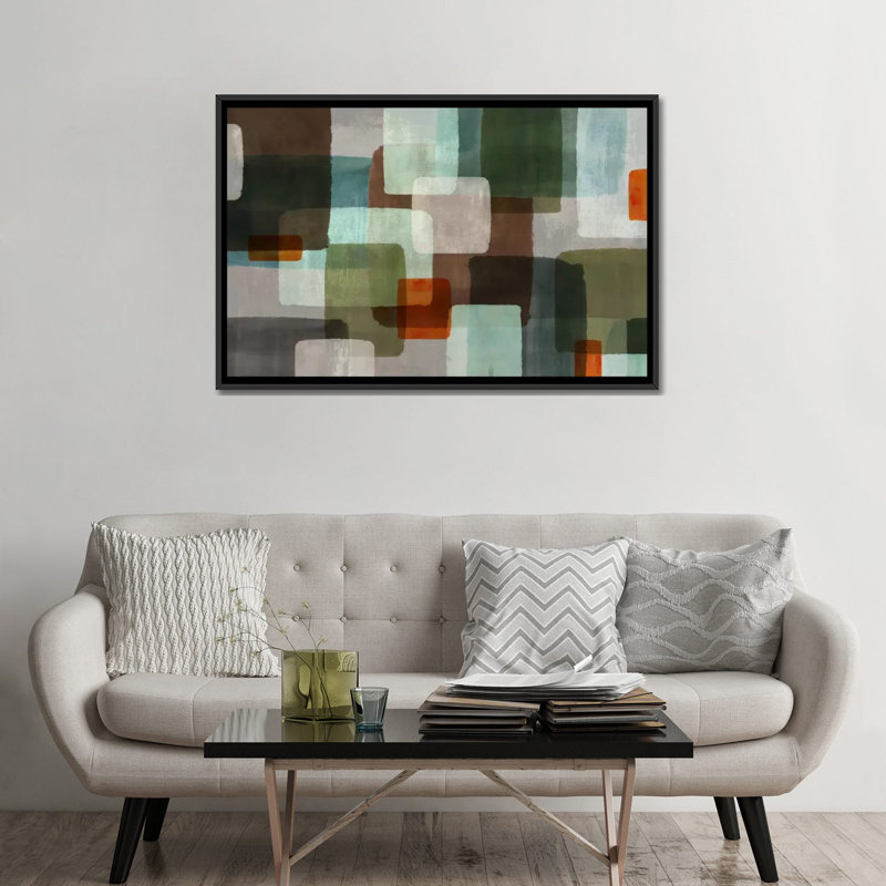 « ekran », impression sur toile, Toile avec cadre noir, Pas de tapis, H 32 po x l 48 po x P 1,5 po