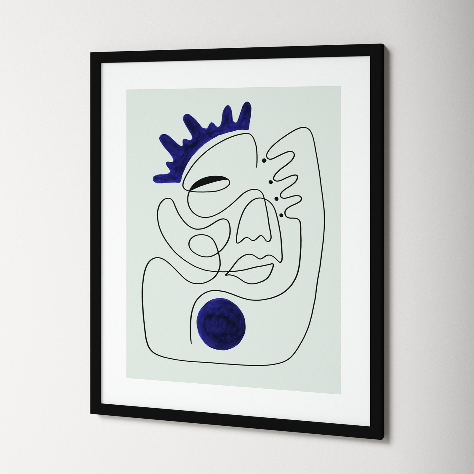 El Rey Print by Shatha Al Dafai, 33.38" H x 27.38" W x 0.875" D, Noir Black Framed