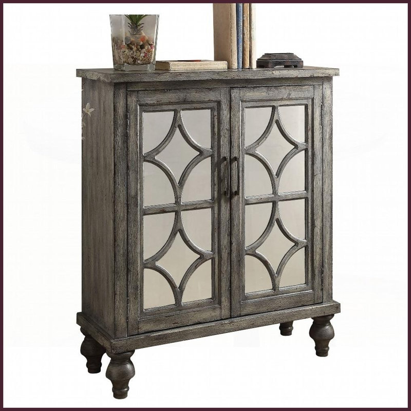 Weathered Grey Rustic Coffee Table with 2 Doors - Luxurious Storage &amp; Versatile Living Room Decor