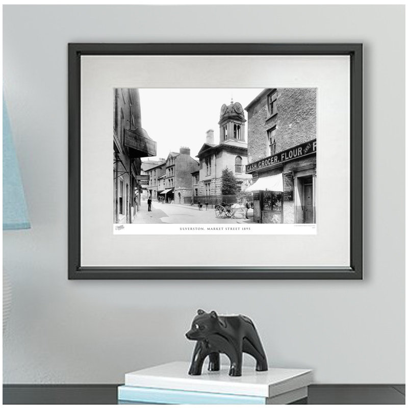 Ulverston, Market Street 1895 - Single Picture Frame Print, 28cm H x 36cm W x 2.3cm D