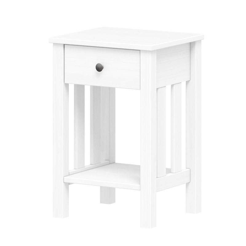 Draco Solid Wood Night Stand, Modern Farmhouse Nightstand, Small Side, Bedside Table with Drawer, End Table with Storage