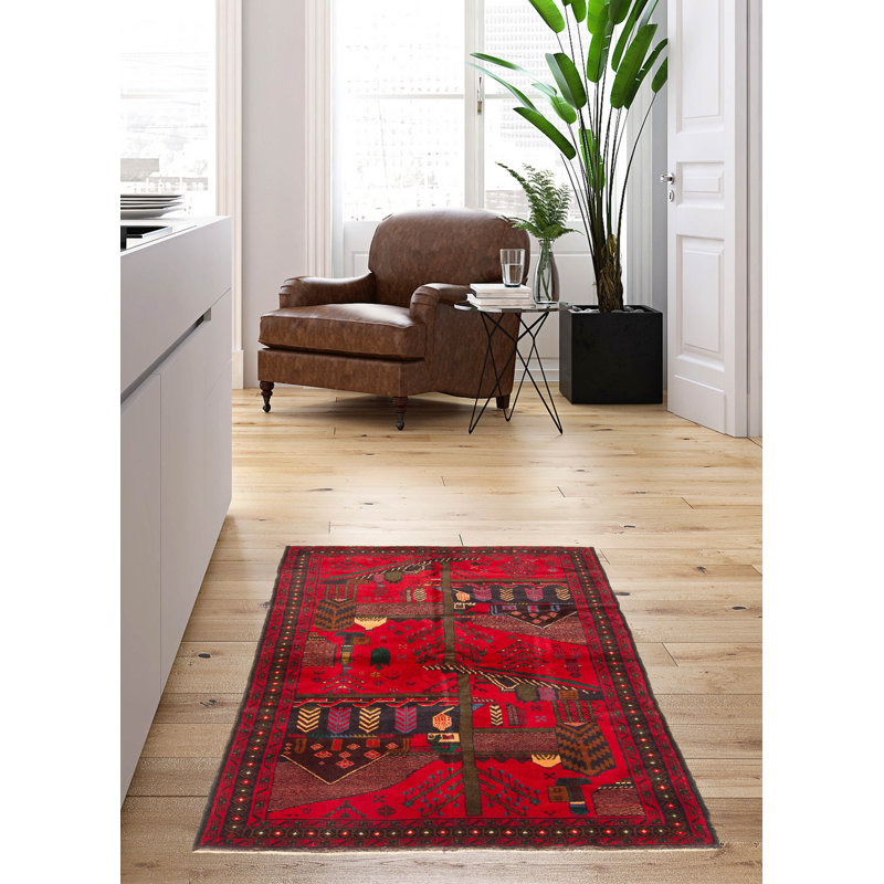 Teimani Red Rug 3'9" x 6'4"