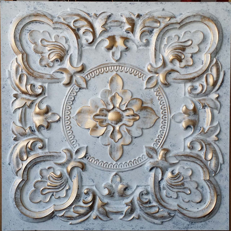 Aged White Gold 24" x 24" PVC Ceiling Tile