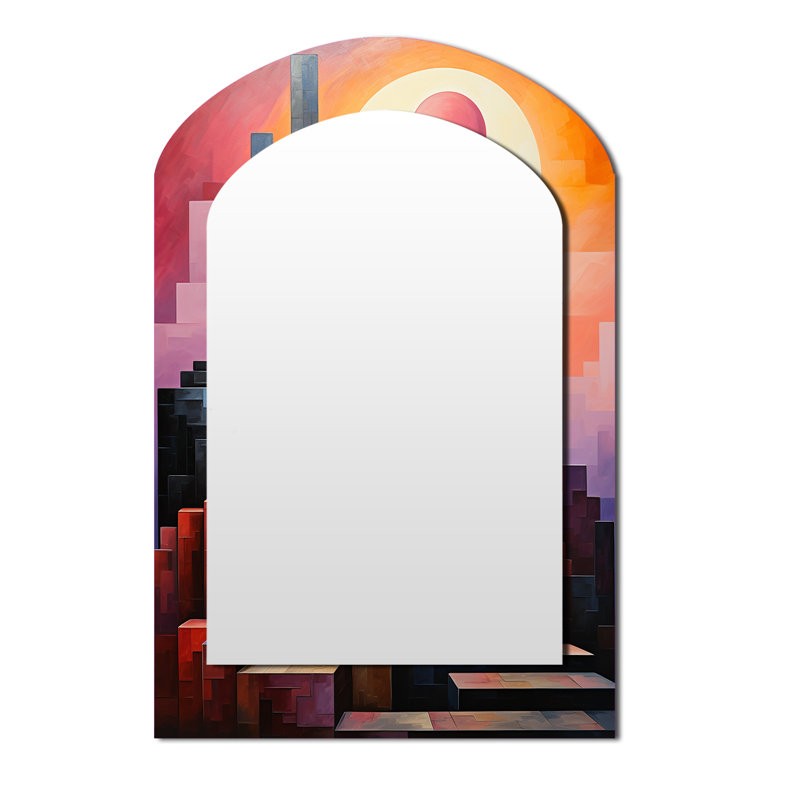 Monuments dévoilés «Sunsets I» - décor de miroir mural arche Monuments, 43 po x 33 po