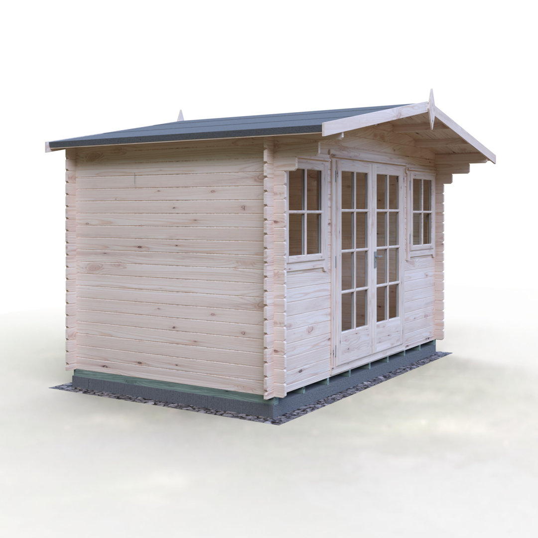 Clipstone 12 ft x 8 ft 28mm Log Cabin Installed Including Base
