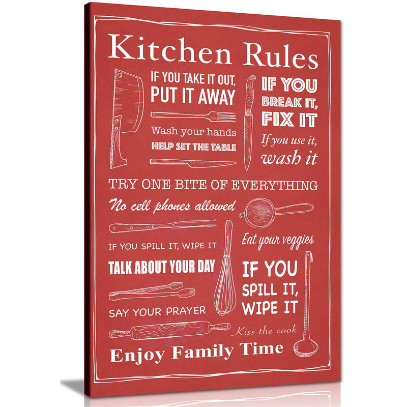 Kitchen Rules - Wrapped Canvas Print, 61cm H x 41cm W