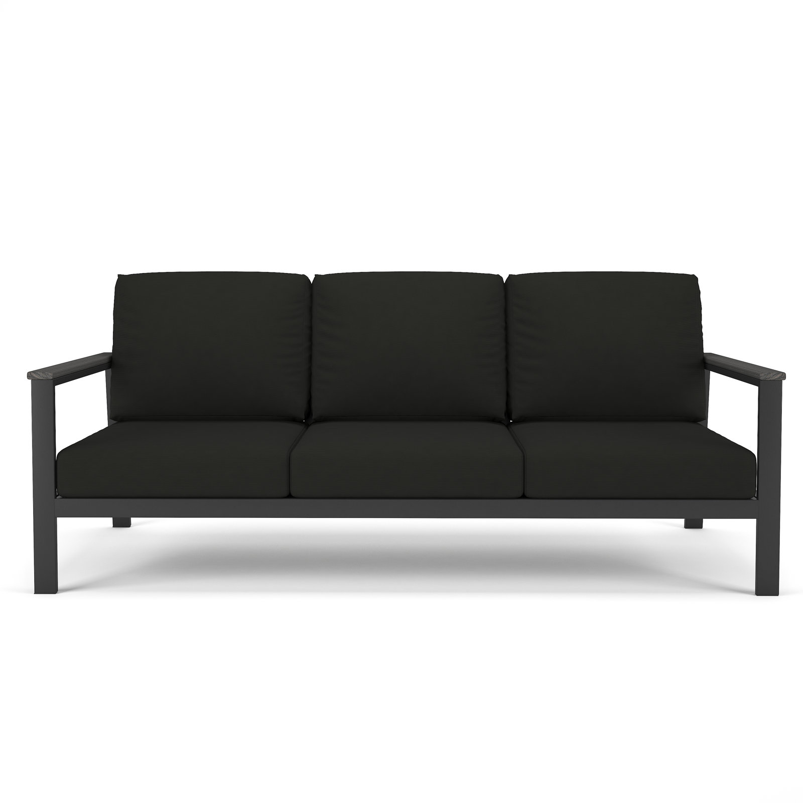Townsend 80.3" Wide Outdoor Patio Sofa with Sunbrella Cushions, Canvas Black Sunbrella® Canvas, Black