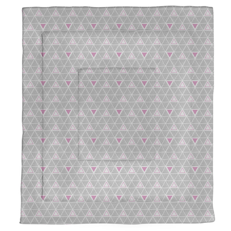 Édredon en microfibre réversible Patricia Geoffrey, Édredon très grand, Gris / Rose