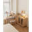 Solid Wood L-shaped Desk with Storage Cabinet & Dressing Table