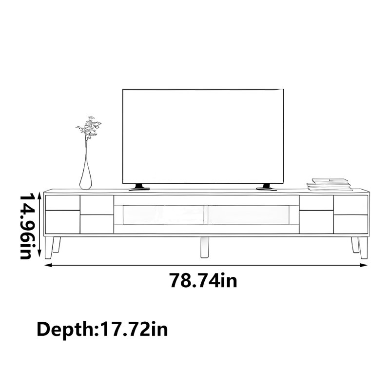 Meuble télé classique, 78.74"