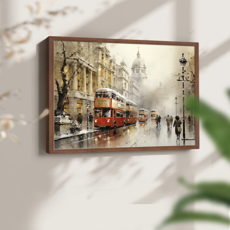 Chirstmas Art-CECXLVI -Impression encadrée - réversible, H 22 po x l 28 po, Noyer