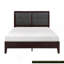 Mobilier de chambre à coucher contemporain avec tête de lit tapissier en similicuir à finition espresso 1pc