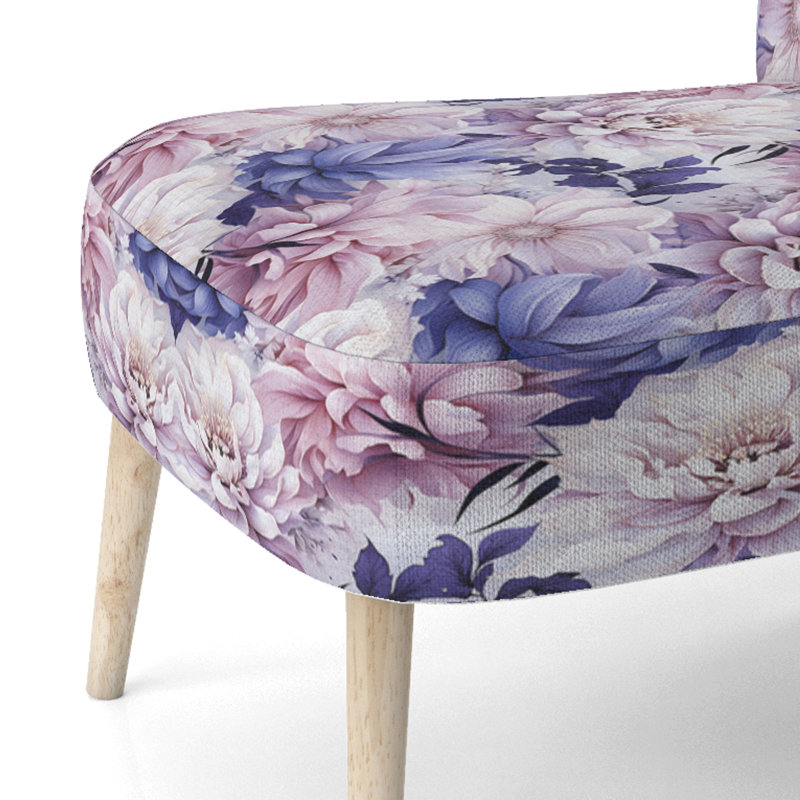 Chaise d'appoint rembourrée exquise mauve à motif floral II