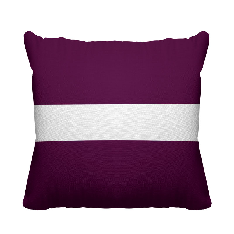 Bede Striped Outdoor Reversible Throw Pillow, 17W" x 17H", Purple