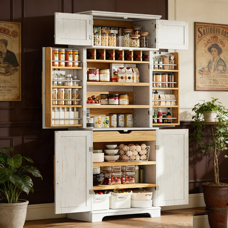 Garde-manger Farmhouse avec 8 tablettes de porte