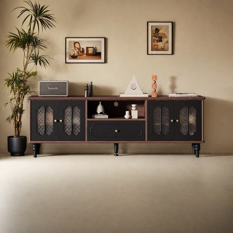 American style solid wood frame TV stand, 78.74"