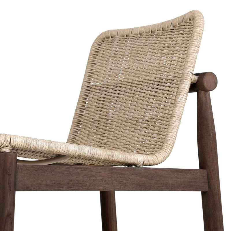 Dume Outdoor Dining Chair, White/Brown
