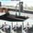 Gunmetal Black Drop-In Waterfall Kitchen Sink 33*22 Inch 16 Gauge Stainless Steel With Pull-Out Faucet, Cup Washer & Cutting Board