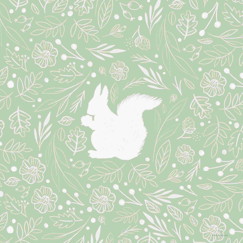 Écureuil floral, L 12 po x H 12 po