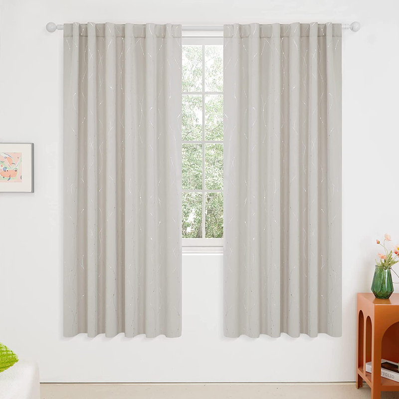 Deenie Room Darkening Curtain Pair, 52'' W x 45'' L, Turquoise