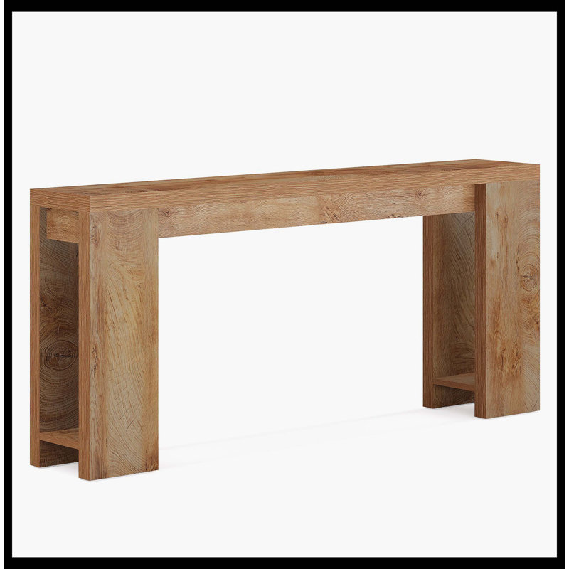 70.9" Wood Console Table, Farmhouse Sofa Table Entryway Table, Brown