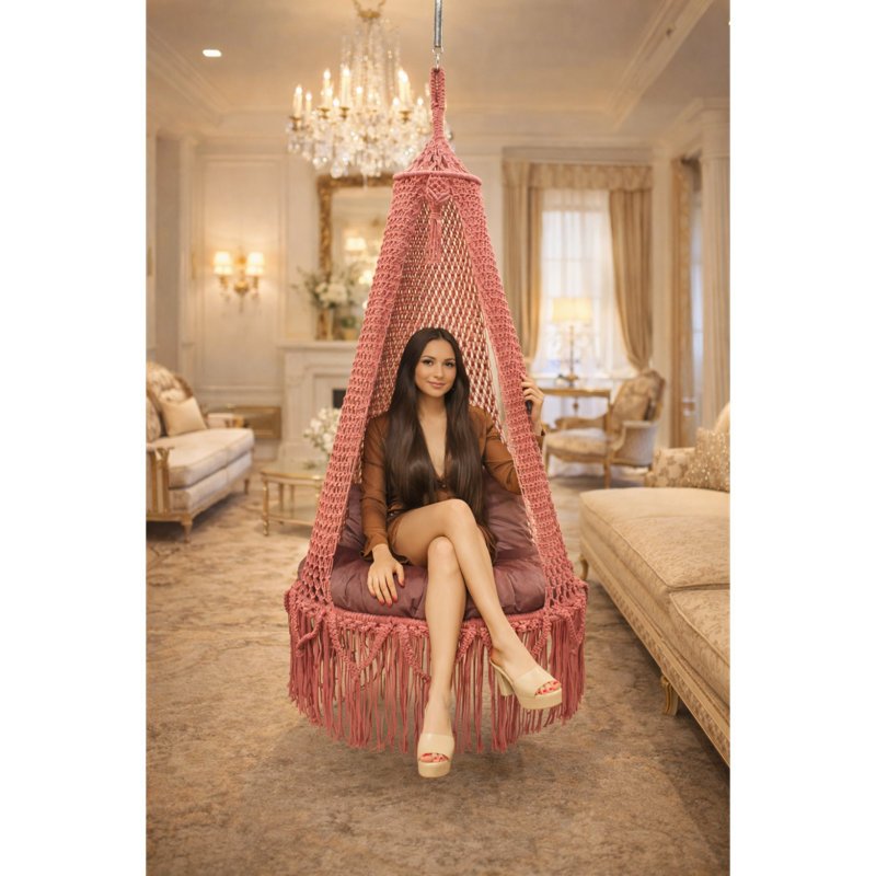 Balancelle suspendue en macramé Joy pour enfants et adultes