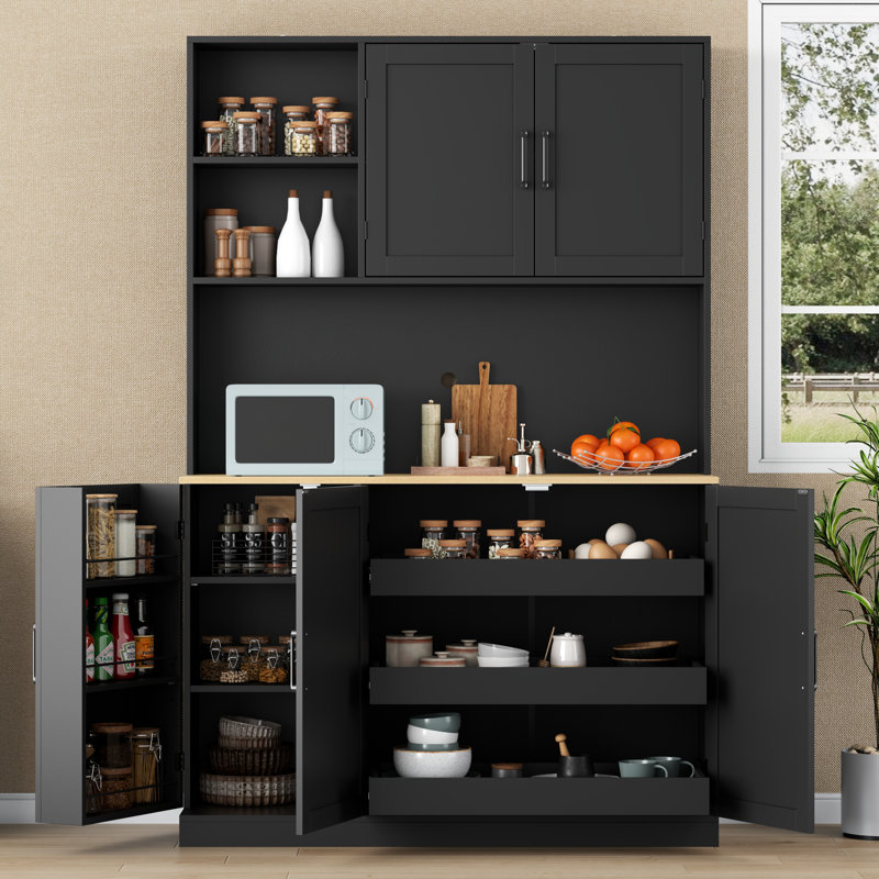 Armoire de 71 po de hauteur avec 3 tiroirs, armoire de rangement grande capacité, Blanc