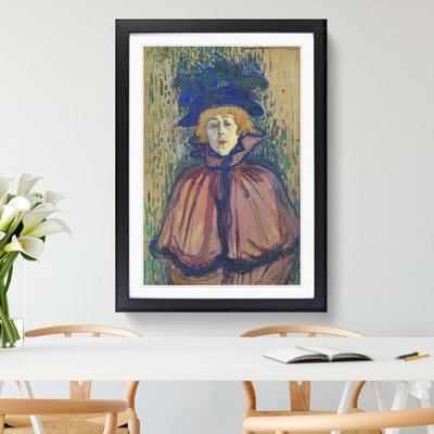 Jane Avril Portrait by Henri de Toulouse-Lautrec - Picture Frame Painting