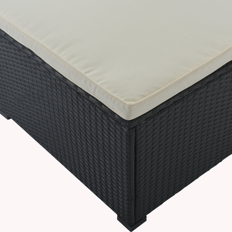 Ensemble de conversation modulaire 9 pièces avec coussins 9 pièces, Noir, Beige