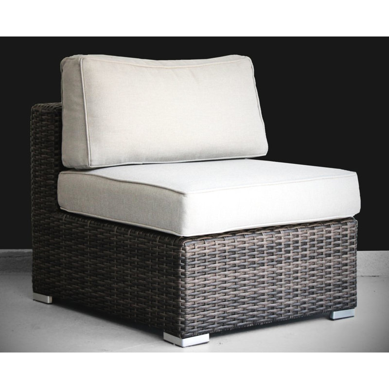 2 chaises de patio sans accoudoirs - 4 coussins, structure en aluminium, mousse à cellules ouvertes de fermeté moyenne, confort modulaire durable et 2 confortables tout temps, sans outils