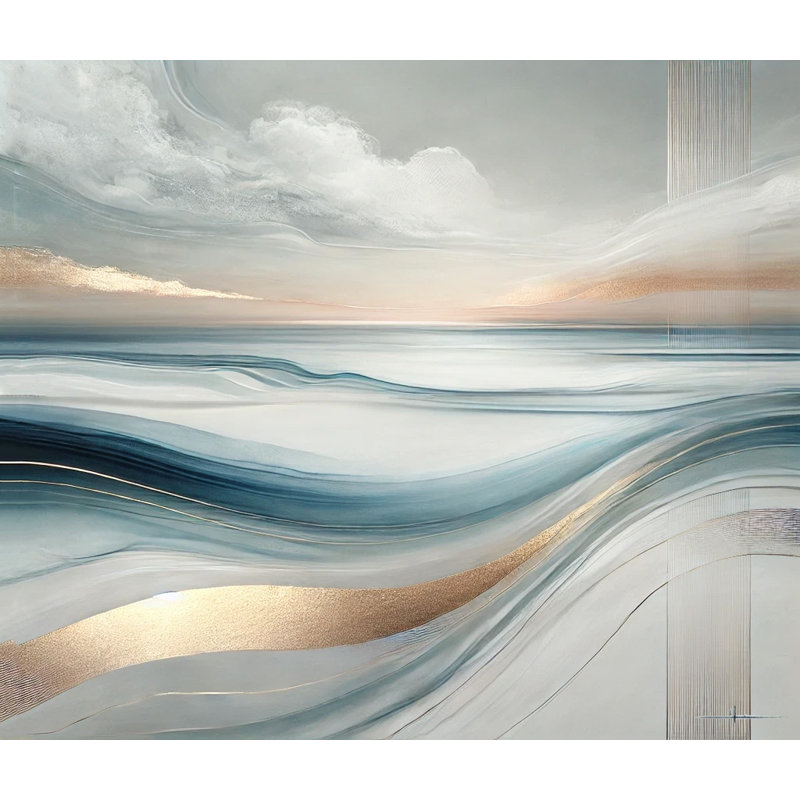 Horizon Serenity - art abstrait sur toile tendue paysage marin, H 24 po x l 36 po x P 1,5 po
