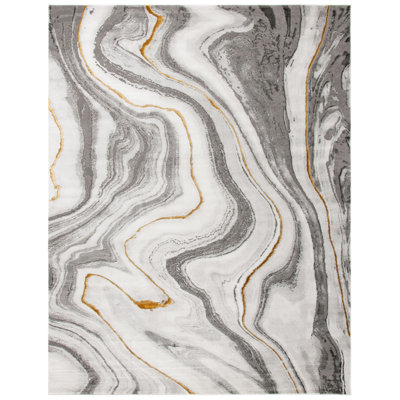 Swindle Abstract Gray/Gold Area Rug