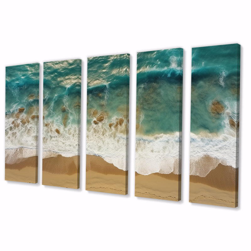 Ensemble de 5 décorations murales Tranquil Waves, H 32 po x l 80 po