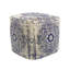 Pouf large carré en Damas 17 "