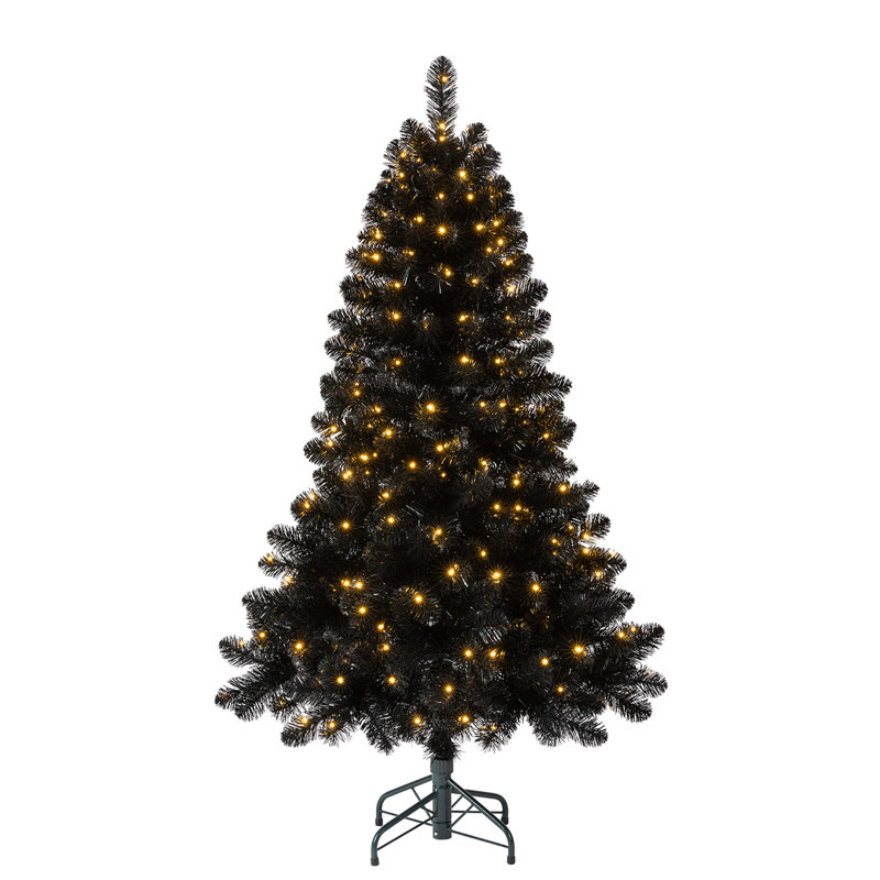Classics 5 Ft Artificial Prelit Christmas Tree Clear LEDs, Black
