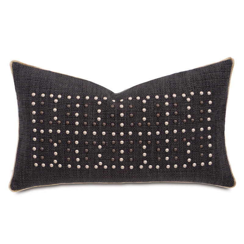 Lumbar Pillow Cover & Insert, Gilmer Charcoal, Polyester