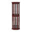 Vitrine d'angle avec lumières, tablettes réglables en verre trempé, dos en miroir, vitrine, cerisier (ampoule E26 non incluse)-639601878-639601866