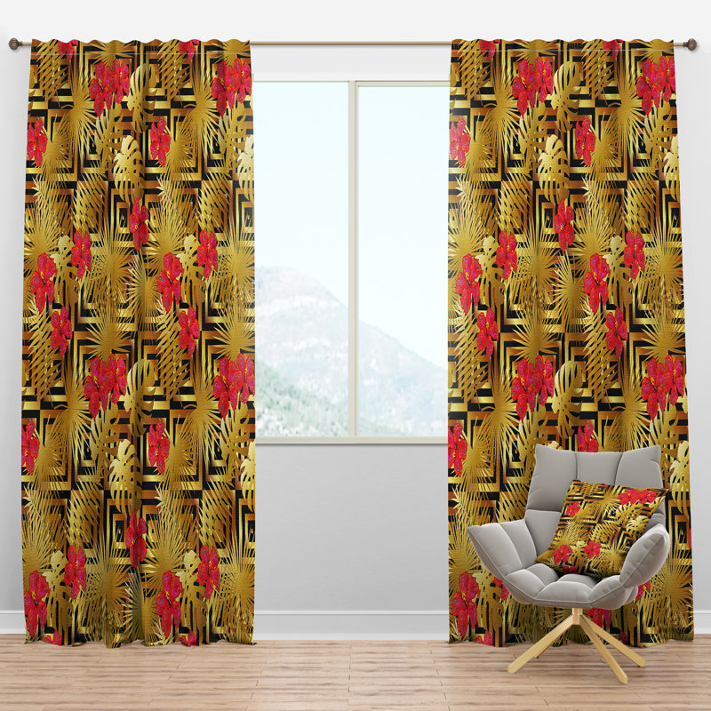 Panneau de rideau simple semi-diaphane avec passe-tringle Tropical Luxury, l 52 po x L 120 po