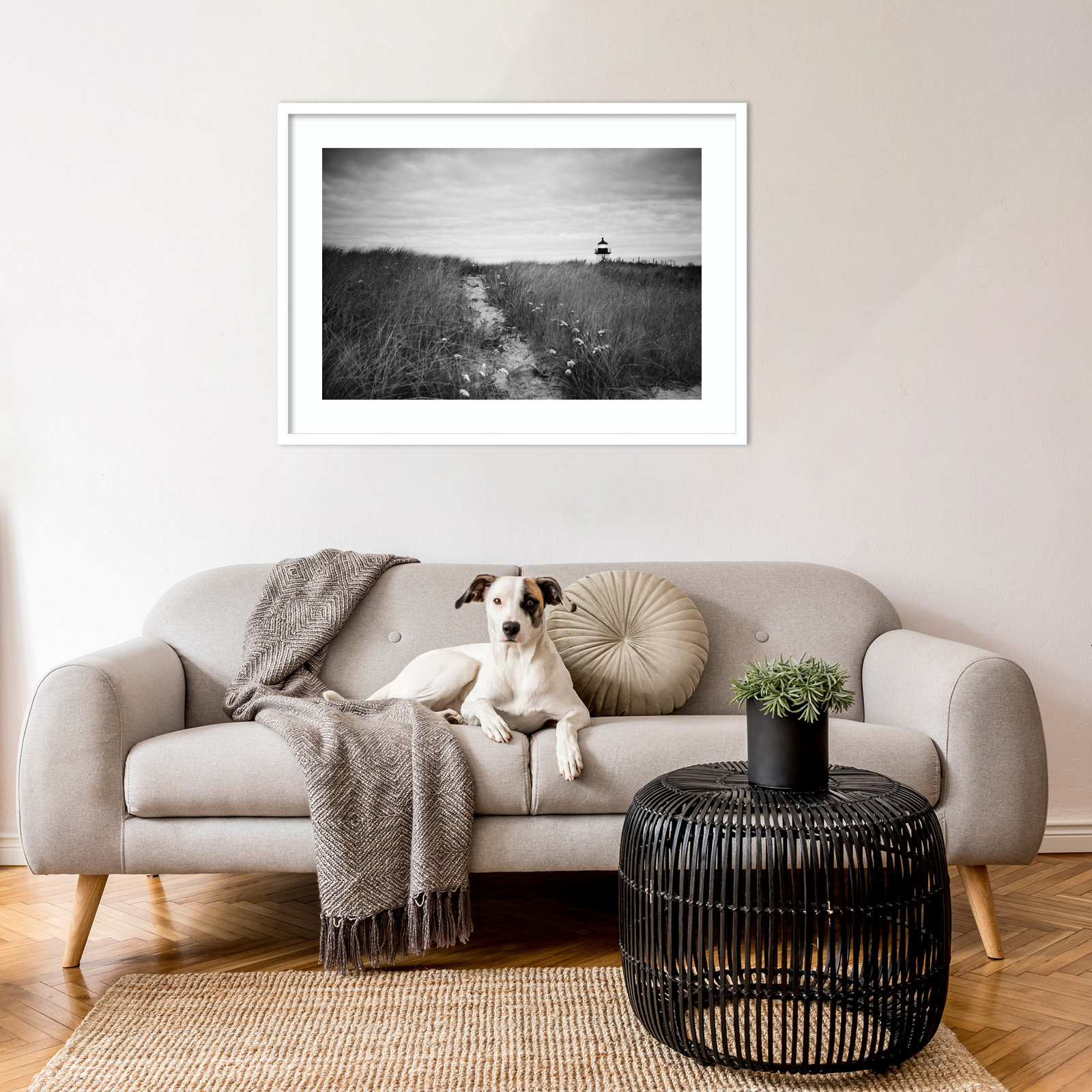 Nantucket Lighthouse Photo Print, White, 24" H x 33" W