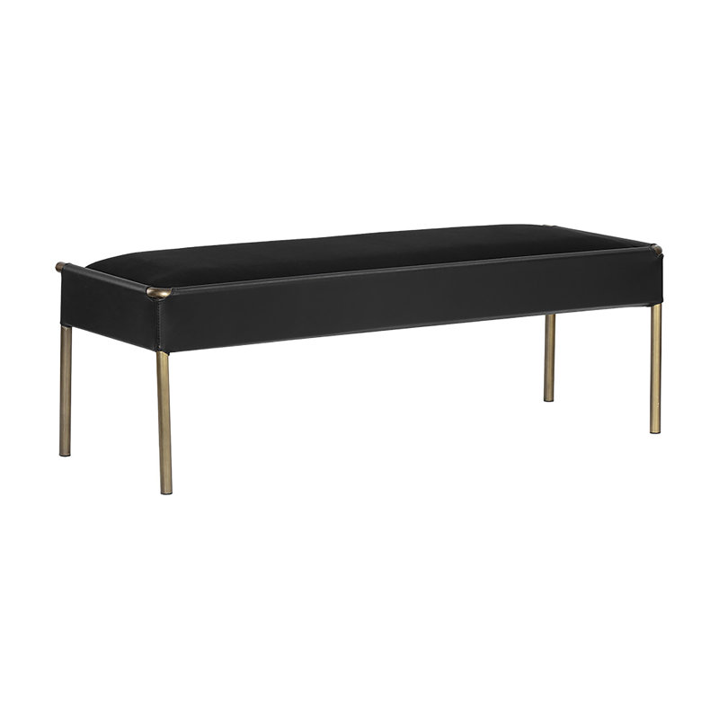 Bellevue Upholstered Bench, Black