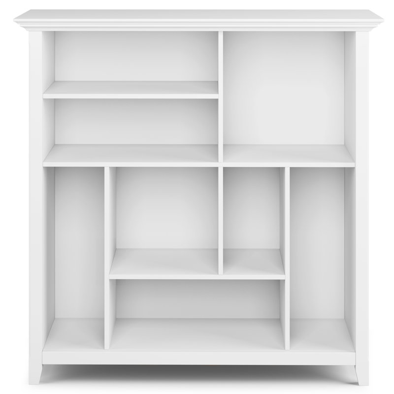Amherst 44"W Solid Wood Multi Cube Bookcase with 8 Different Sized Storage Cubbies, White