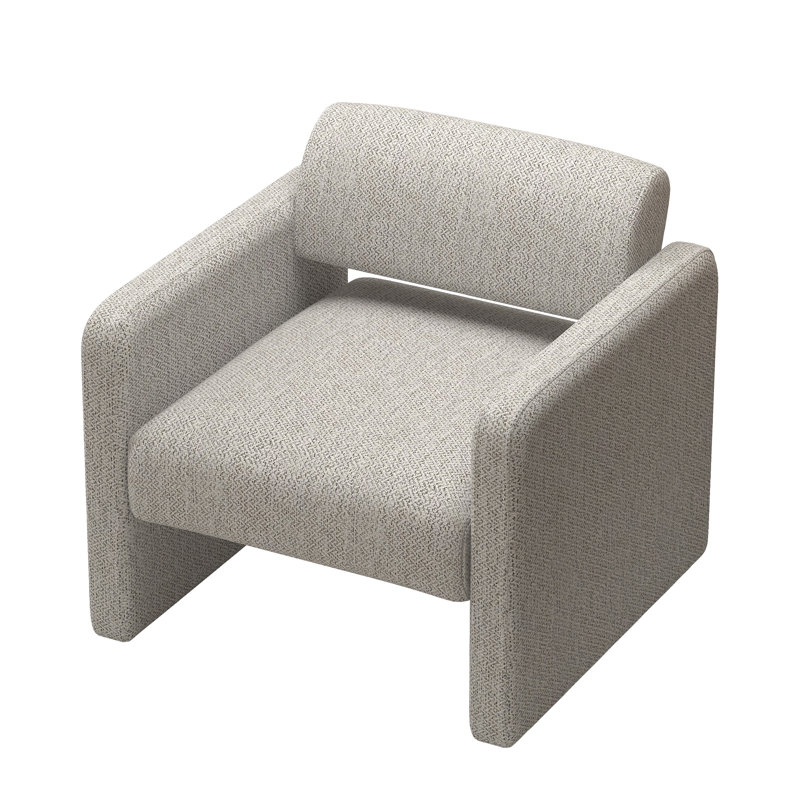 Upholstered Comfortable Chair, Light Gray Velvet