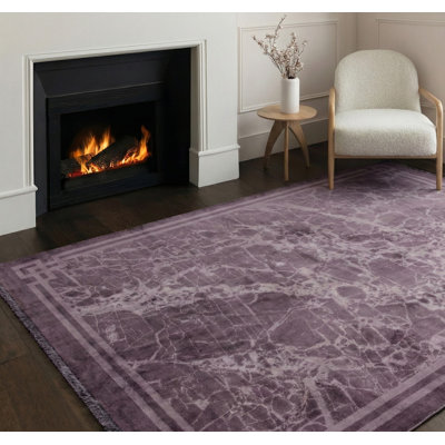 Alessandra Washable Persian Purple Rug